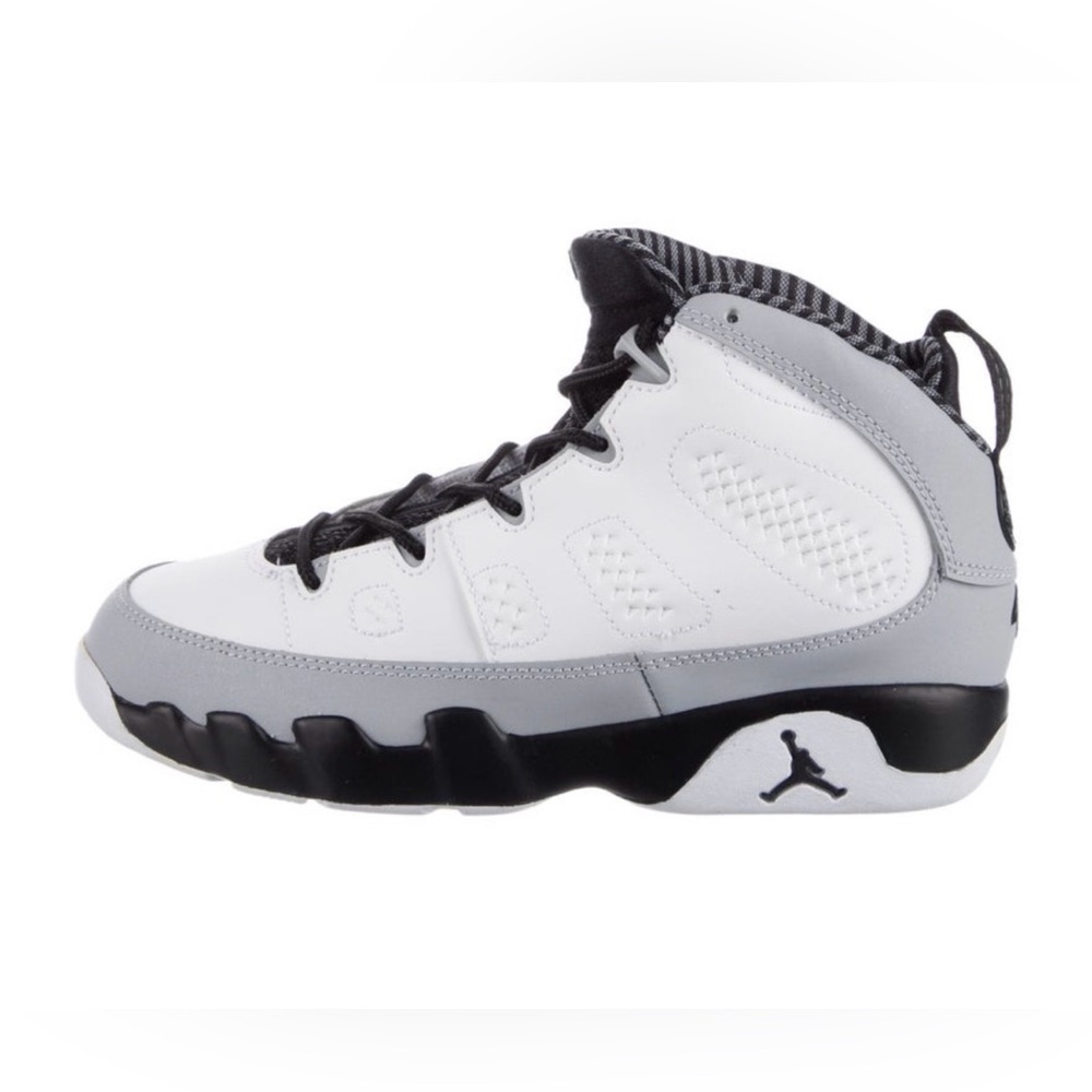 Jordan White and Gray High-Tops with Black Accents